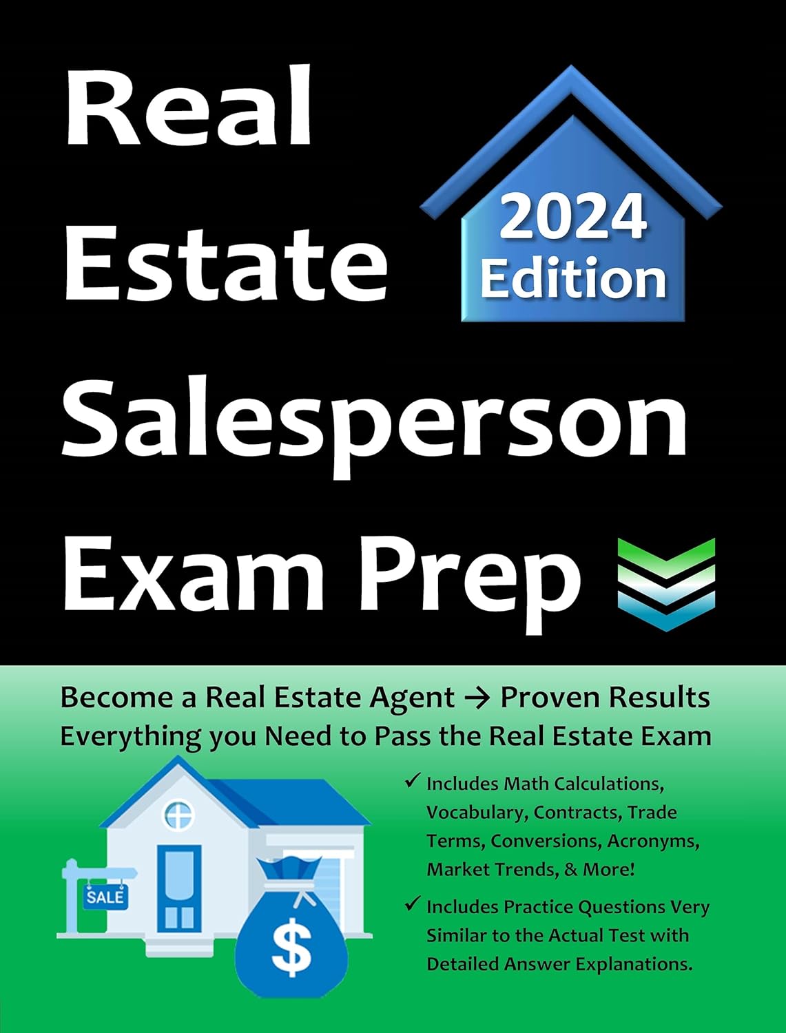 National Real Estate Salesperson License Exam Prep: Everything You Need to Become a Licensed Real Estate Agent ‚Üí Study Guide, Math Tips, Practice Test, Vocabulary, Acronyms, & More! audiobook cover